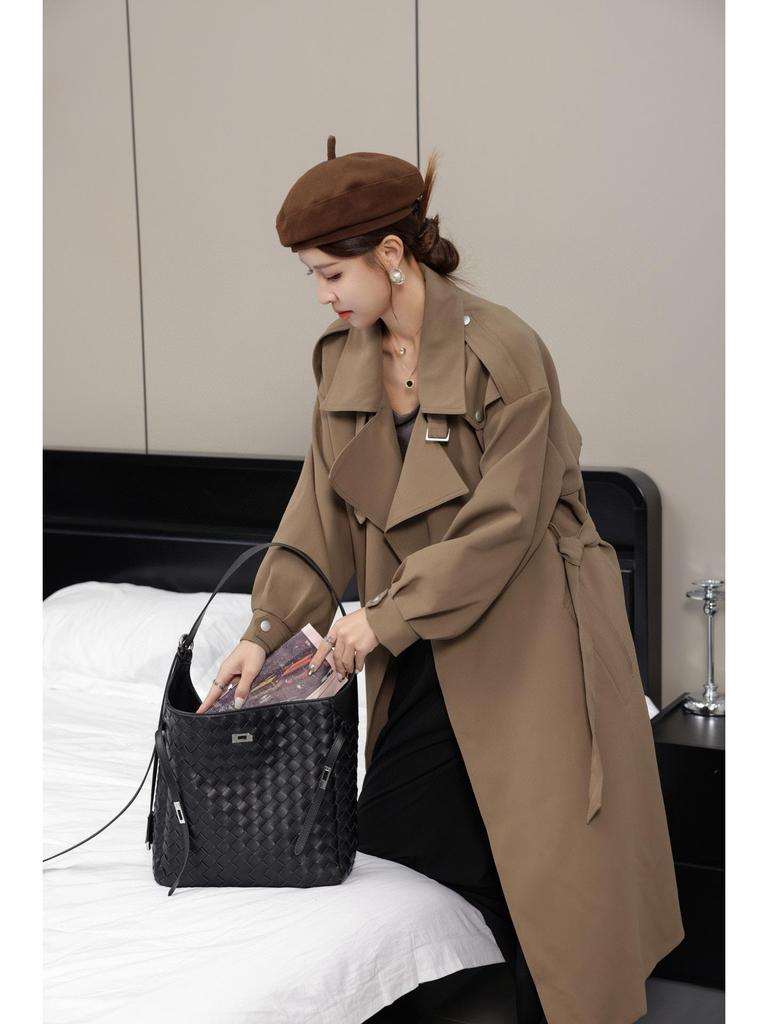 Women's Hand-Woven Soft Cowhide Tote Bag - Unique Design, Genuine Leather Shoulder/Messenger Bag