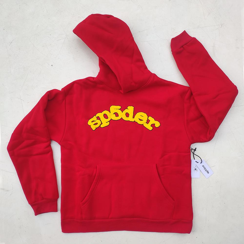 Tungvikts Huvtröja med Spindelnätsmönster i Skumtryck (450G)