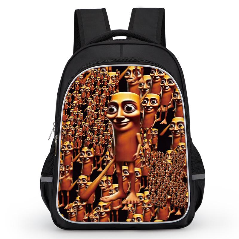 Cross-border Classic Mountains & Seas Stick Figure Kids' Backpack for Grades 1-6 - Load-Reducing Double Shoulder Bag for Boys