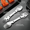 Portable Outdoor Utensil Stainless Steel 304 Fork Spoon Bottle Opener All in One For Camping Hiking Picnic Tableware