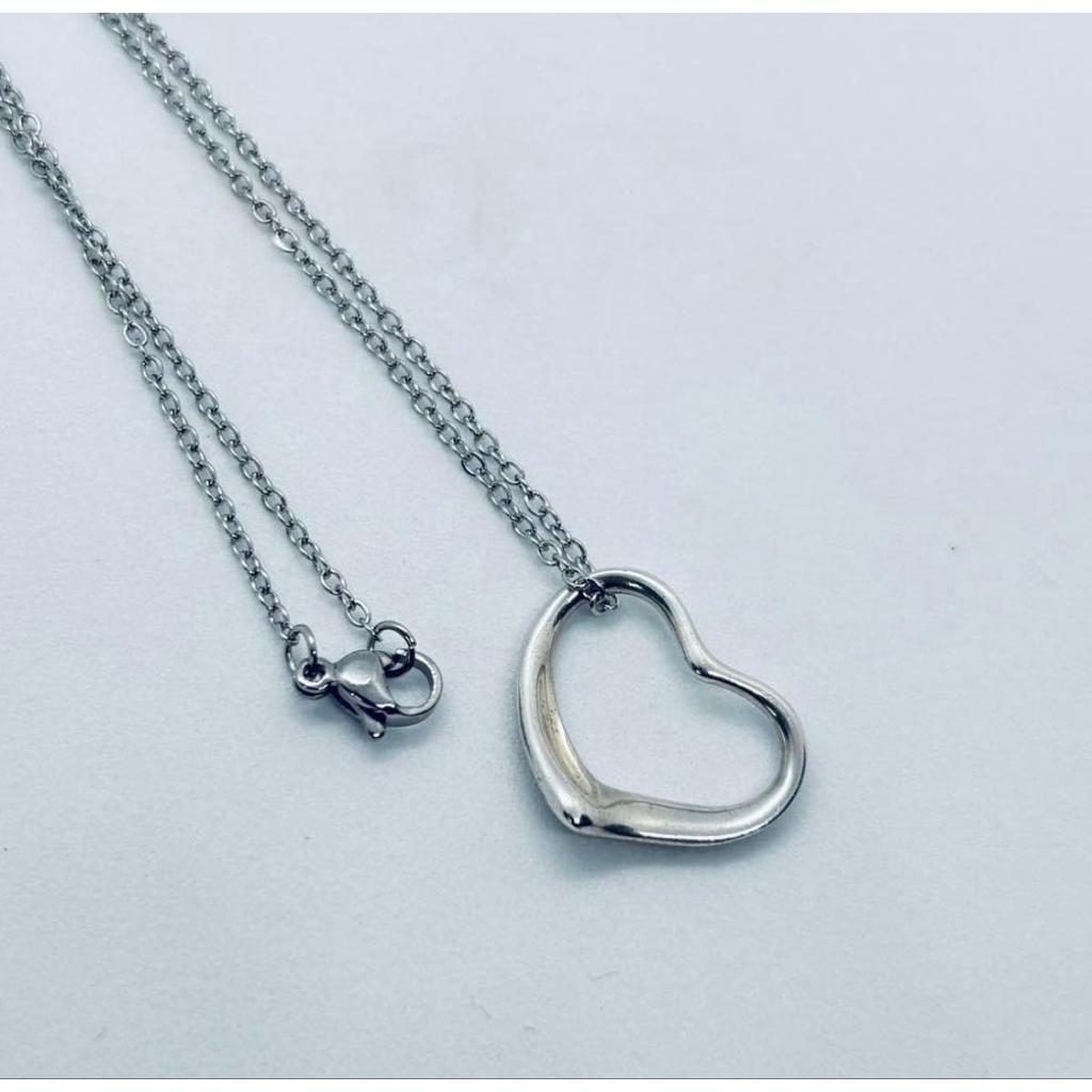 Used TIFFANY&Co. Tiffany Open Heart Necklace Silver 925 22mm