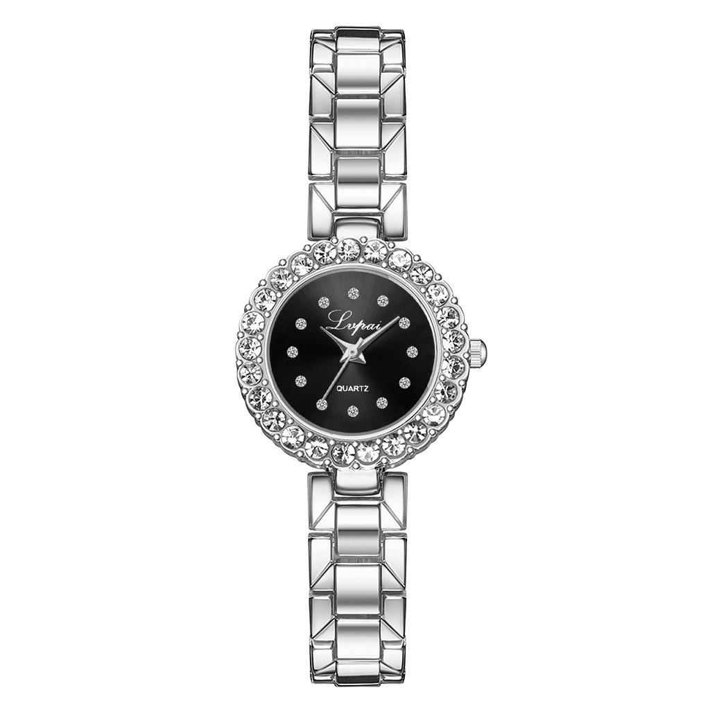 Woman Fashion Chic Diamante Steel Strap Quartz Watch