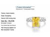 Princess Square S925 Sterling Silver Ring with Yellow Four-Claw Diamond - European & American Style, Non-Fading