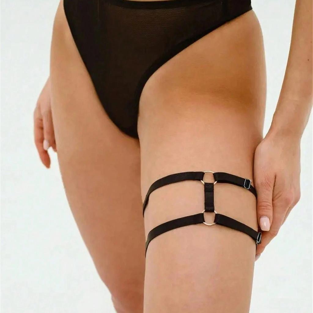 Kvinnor Elastiskt Lårstrumpband Bälte Benrem Punk Gotiska Kläder Hängslen Lolita Kroppssele Cosplay Rave Semesteraccessoarer