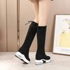 2025 Women's Over-the-Knee Wedge Heel Boots: Fleece-Lined, Platform, Stretch, Slimming High Boots for Winter