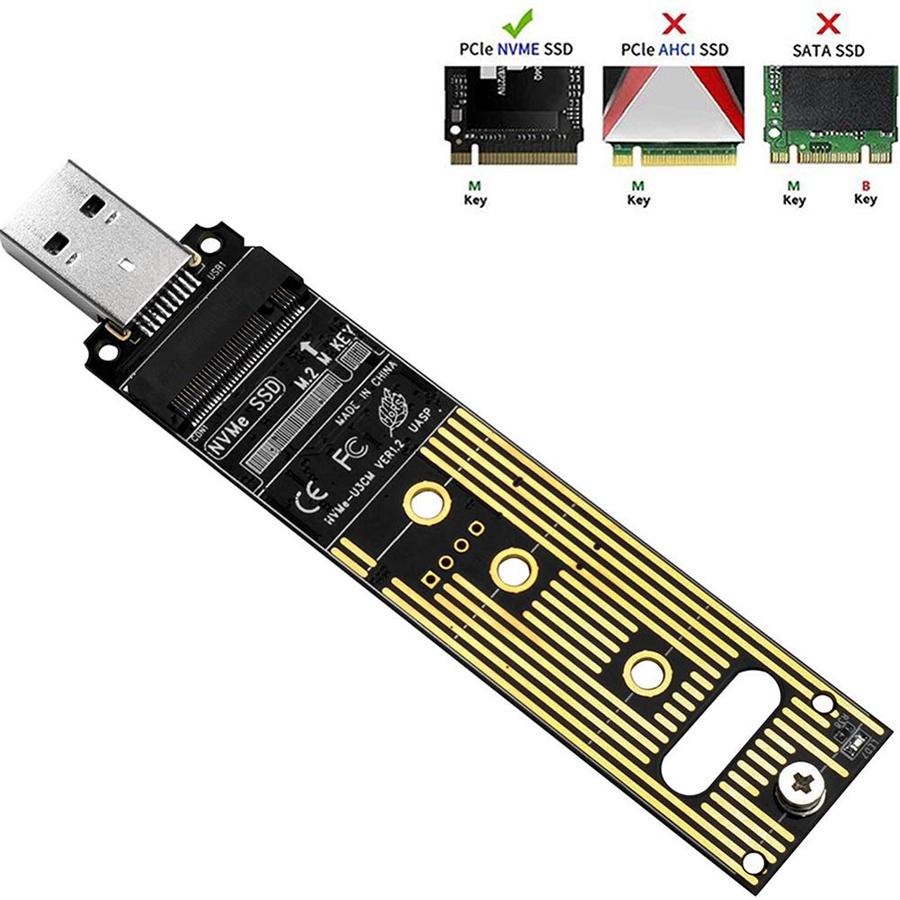 M.2 NVME SSD To USB3.1 Adapter Card PCI-e To USB-A 3.0 10Gbps For 2242/2260/2280