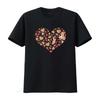 Autumn And Winter Round Neck d Pullover Solid Color Love Print Sweats Women Petite T Shirt Black vintage Washed Stretched