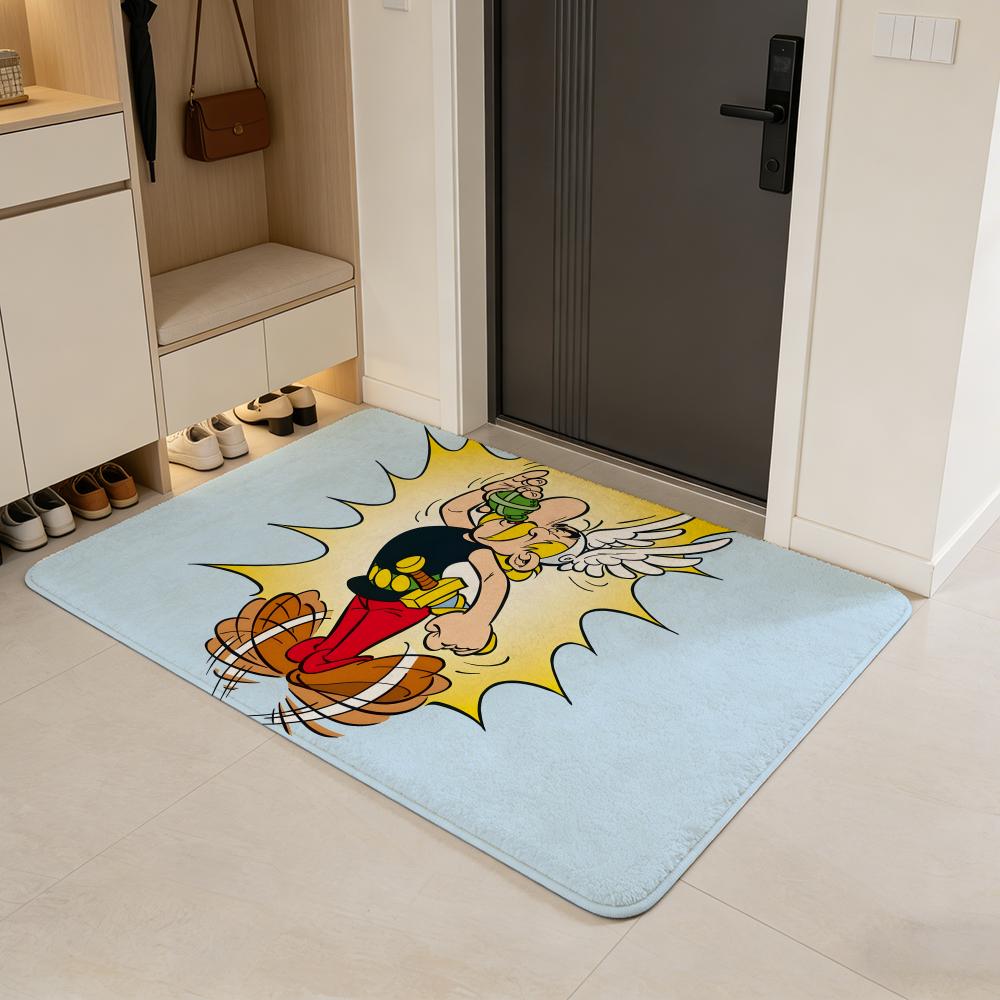 Comic A-Asterix Floor Mat Flannel Door Mat Non-Slip Absorbent Washable Indoor Home Rug