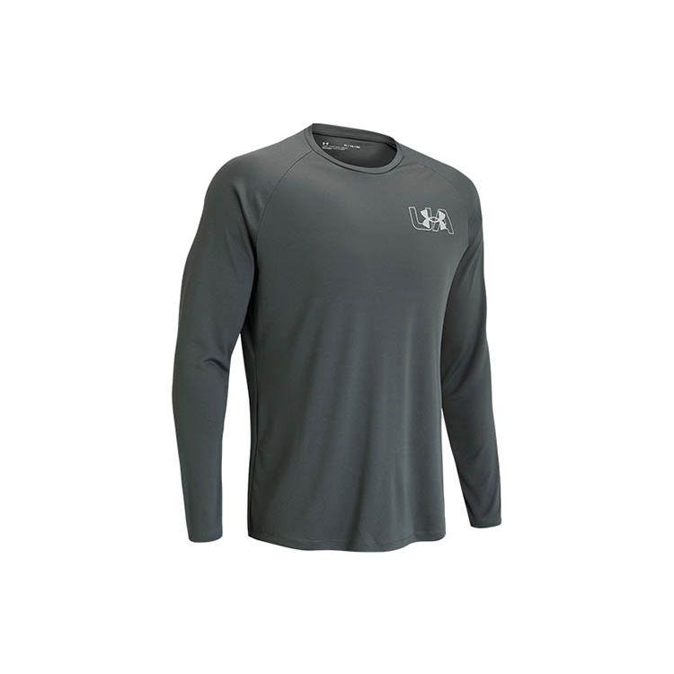 Under Armour Velocity Casual Breathable Training Long Sleeve Raglan T-Shirt Men Tops Gray 1366783-012 XXL