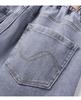 2026 Plus Size Women's Gray High Waist Straight-Leg Jeans with Elastic