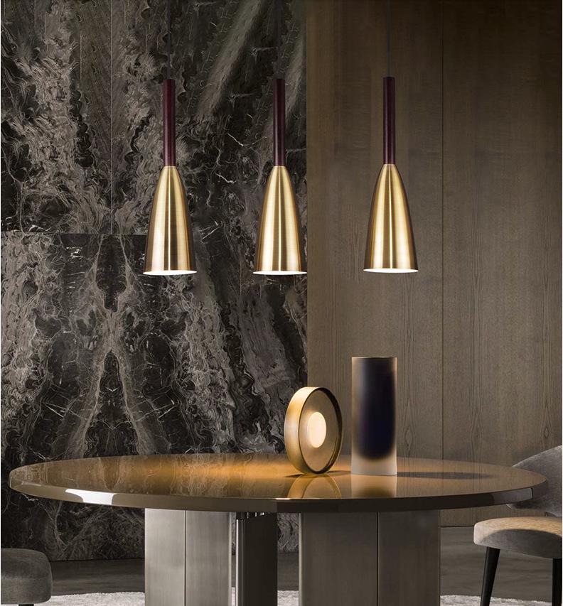 Nordic Gold Single Pendant Light for Bedroom, Bar, Café, or Shop