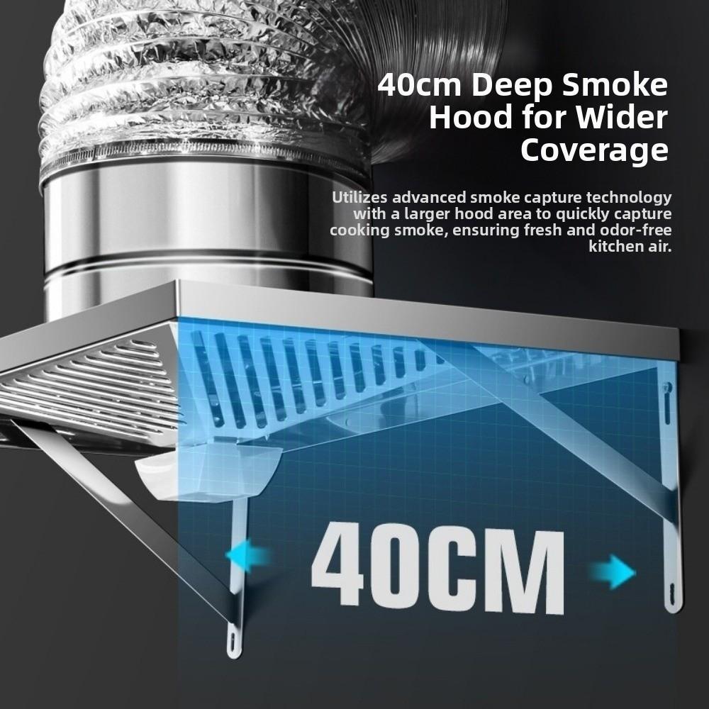 12inch Range Hoods 220V Powerful Oil Fume Extractor New Exhaust Fan  For Rental Homes