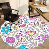 1pc Floral Heart Pattern Chair Carpet for Office Non Slip, Machine Washable Rug for Office, Room Holiday Decor for Christmas, Birthday Polyester