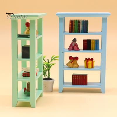 1:12 Mini Rack di stoccaggio in miniatura Realistico Squisito Dettaglio Decorare Legno Quattro strati Marrone Fiore Rack Modello per Casa delle Bambole