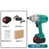 388vf 3/4 Inch 1900NM Brushless Cordless Electric Impact Wrench Power Tool 19800Amh Li Battery For 18V Battery