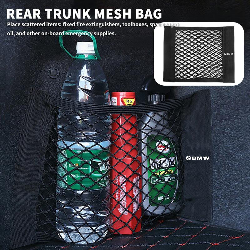 Car Back Rear Trunk Elastic Mesh Fixed Straps Interior Organizer For BMW Performance X1 M3 M6 F01 F02 E34 E36 E60 F10 F20 X6 MQ6