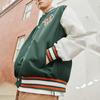 Li Ning CF Print Logo Color Block Single-Breasted Jacket Unisex Jacket Green AJDS349-1