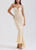 European and American sexy women's clothing new lace suspender slim dress long dress fishtail skirt