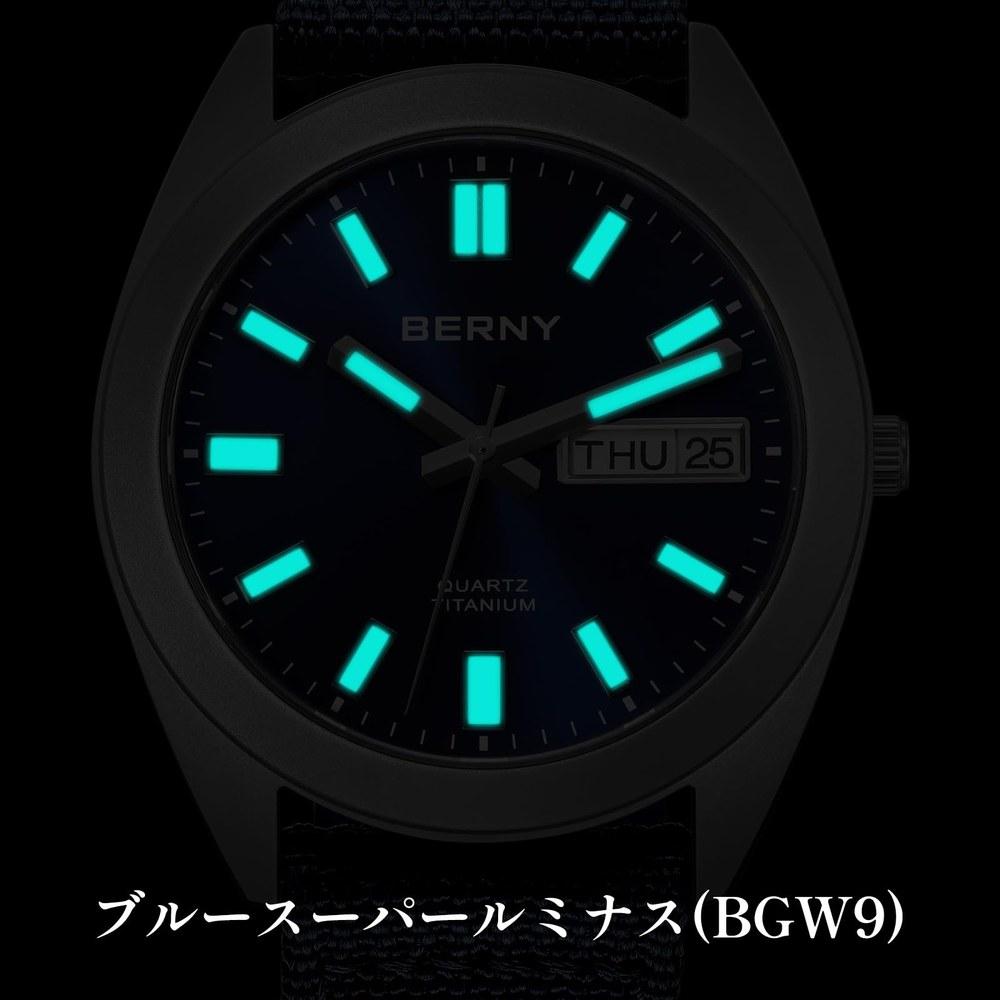 BERNY Titanium Wristwatch Men Japan Movement Quartz Analog Watch 10ATM Water Resistant Super Luminous