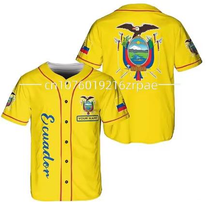 2024 New Men s Ecuador 3D Printed Men s Short Sleeve Cardigan XXS