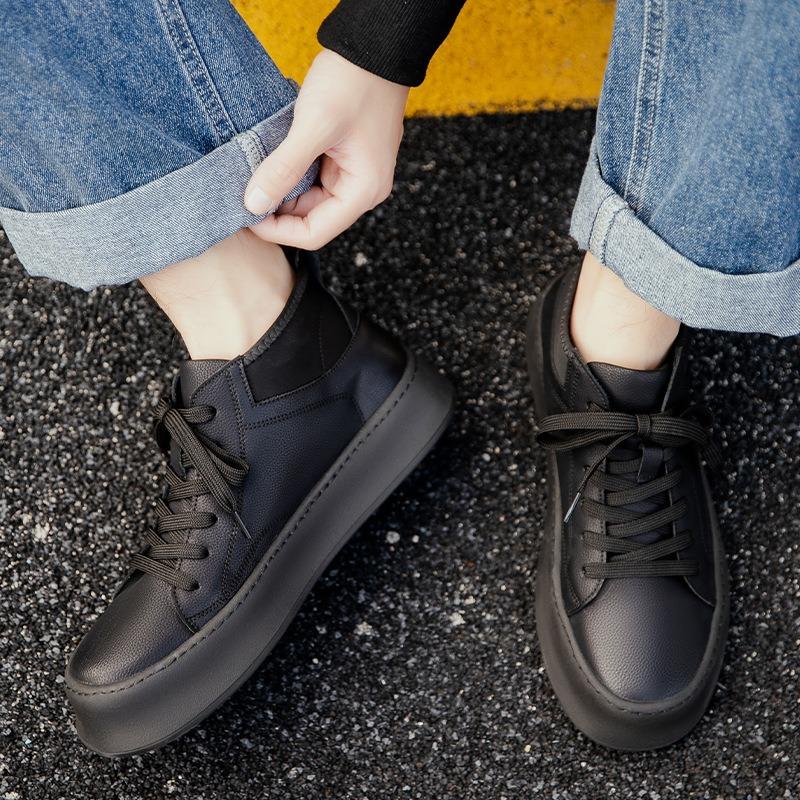 Men's shoes velvet high-top board shoes autumn and winter leather thick-soled wear-resistant Martin boots outdoor casual tooling boots