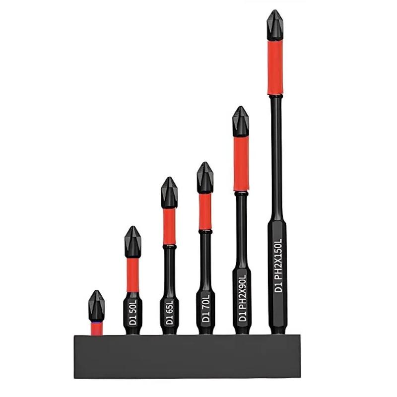 Non-slip Long Screwdriver Bit Set Hexagonal Shank Phillips Impact Drill Bits for Power Drilling Magnetic Automotive Tools