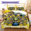 Yellow National Football Team Group Photo Print Duvet Cover Set, 3Pcs Sports Bedding Set with 2 Pillowcases for Bedroom
