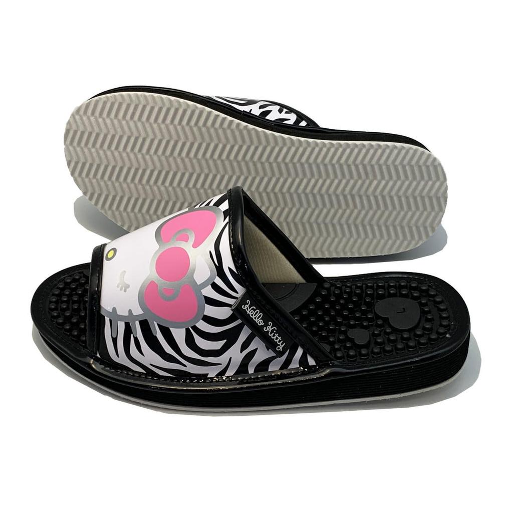 Healthy Sanrio Animal Design SAHS004 Hello Size Japanese-made Sandals, (Black Kitty, 25.0 cm)
