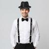 Performance Sequined Hat Solid Color Suspenders Fashion Performance Props Set  Christmas