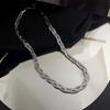 Flat Snake Chain Three-Color Hand-Woven Necklace Wind Titanium Steel Gold Snake Bone Chain Diy Collarbone Chain Tide