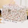 1PC Floral Makeup Bag Portable Simple Square Makeup Storage Bag Travel Toiletry Bag