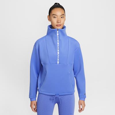 Nike Pro Sweatshirts Women s Blue Stand Collar Moderate Regular XS