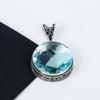 Aquamarline Gemstone Silver Pendant In 925 Sterling Silver- Handmade Design, Everyday Wear Jewelry, Unique Aquamarline Pendant Wadding Gifts