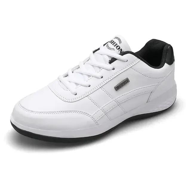 Casual Shoes Mens Outdoor Sport Tennis Sneakers Lightweight Comfortable Lace Up PU Trainer Formal Walking Flats for Men
