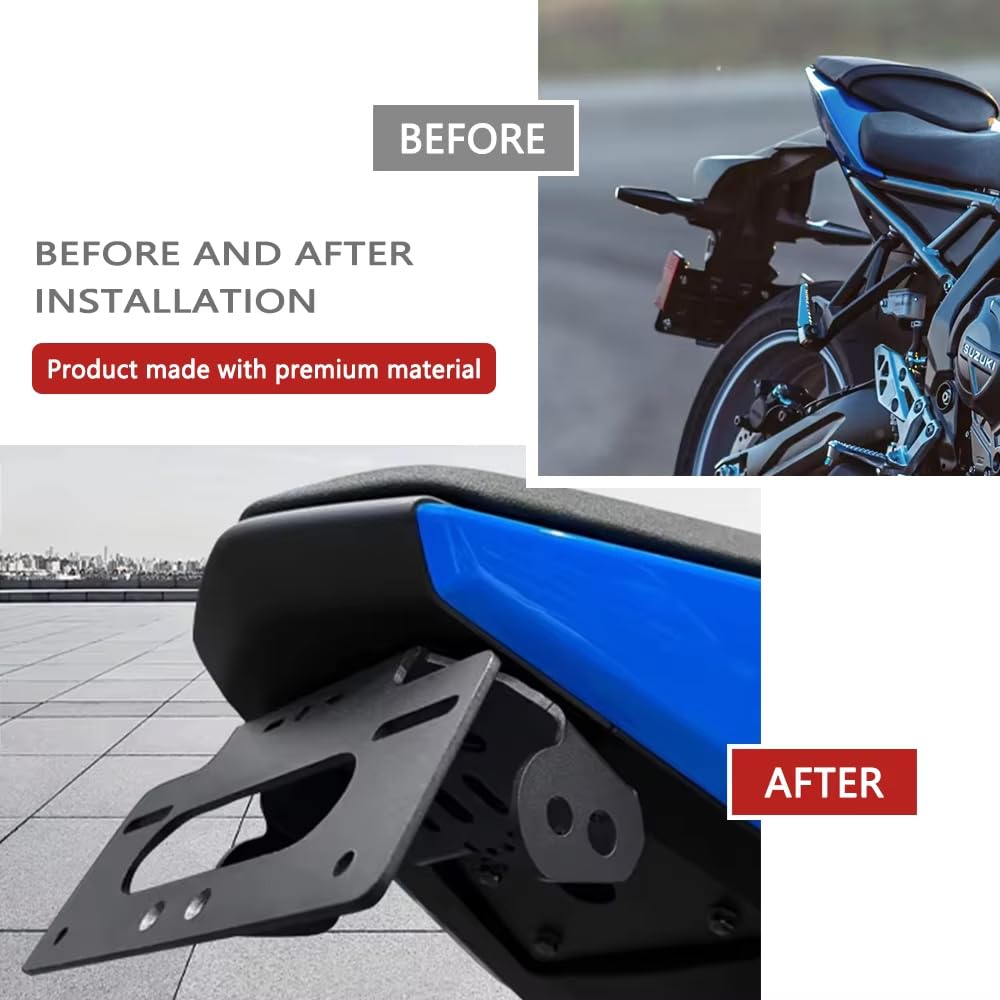 For GSX8S GSX-8S 2024 2023 GSX-8R 2024 GSX8R Motorcycle License Plate Holder Bracket Fender