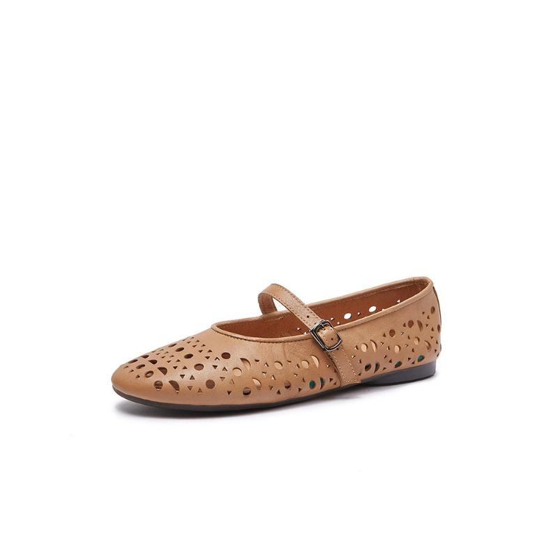 Hollowed-out Mary Jane Shoes for Women Spring and Summer Round Toe Shallow Mouth Soft Flat Bottom Ballet Single Shoes