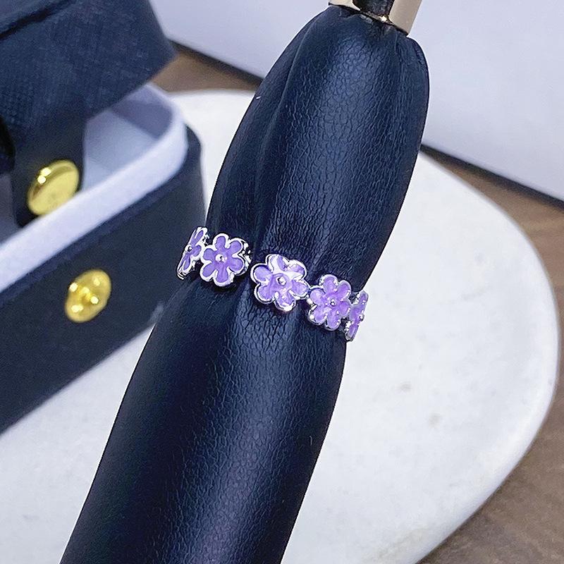 Flower Series Open Ring Temperament Personality Niche Design Light Luxury High-End Ring