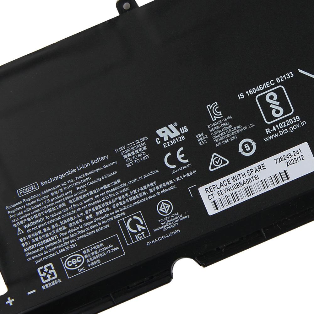 Náhradní baterie pro notebook PG03XL Pro HP TPN-C141 TPN-Q241 TPN-Q229 DK0131TX Shadow Elf 5/6 15-DK