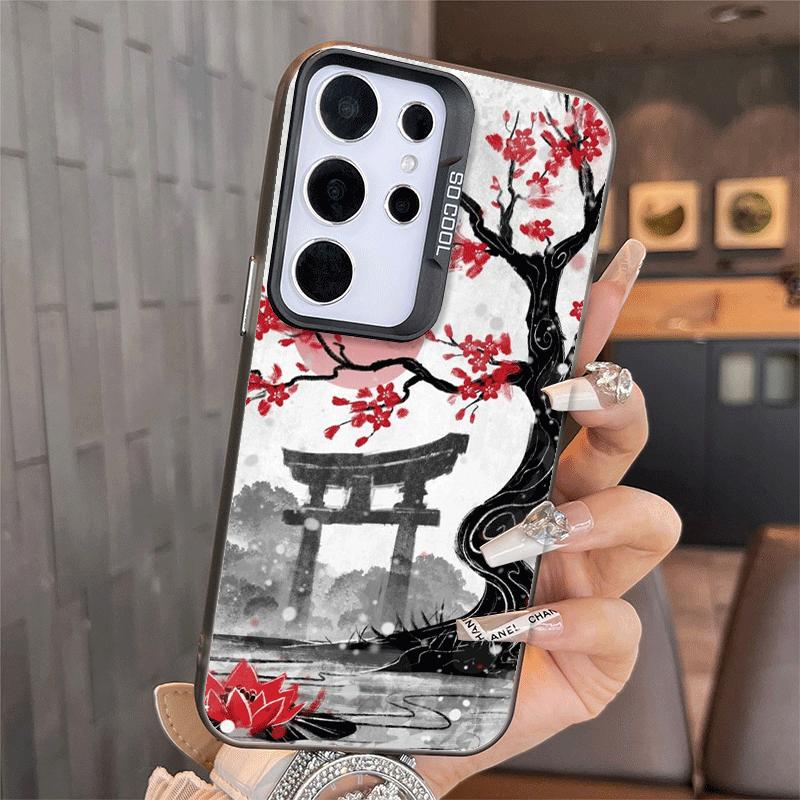 Japanese Minimalist Pine Tree Soft Phone Case for Samsung A17 A16 A15 A14 A13 A57 A56 A55 A54 A53 A37 A36 A35 A34 A33 A26 A25 A2