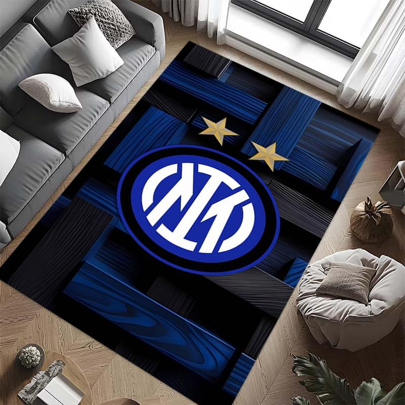 Tappeto con Stemma Inter Milan Stampa Artistica Adatto a Tutte le Stagioni Arte Moda Decorazione per Dormitorio
