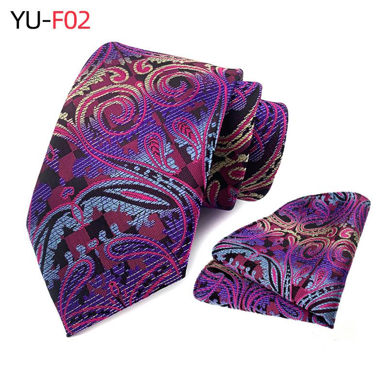 Polyester Paisley Tie Pocket Towel Two-Piece Set, Business Tie