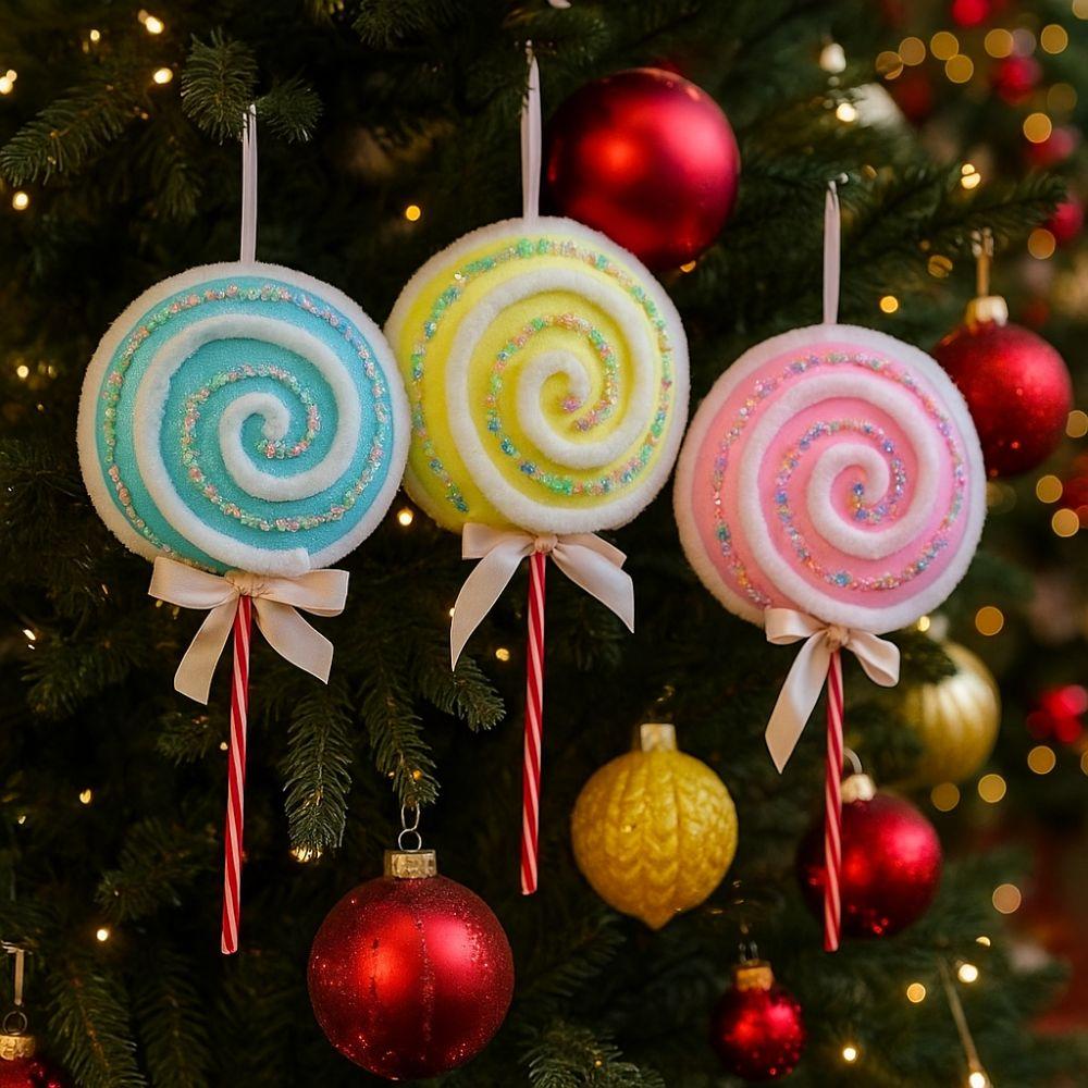 Foam Christmas Lollipop Pendant Colorful Lollipop Branches Fake Lollipop Models  Kids Favor