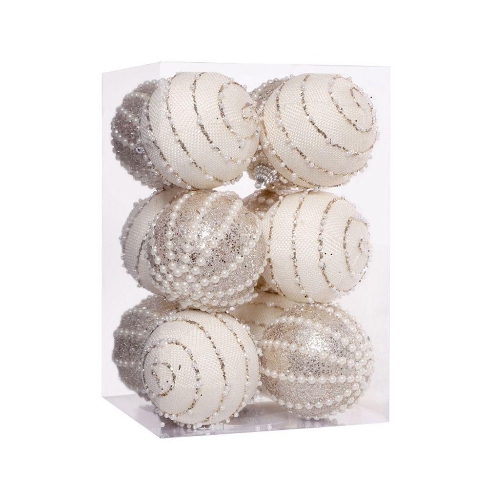 12pcs 8cm Painted Christmas Hanging Balls Plastic Merry Christmas Tree Decor  Children Gifts