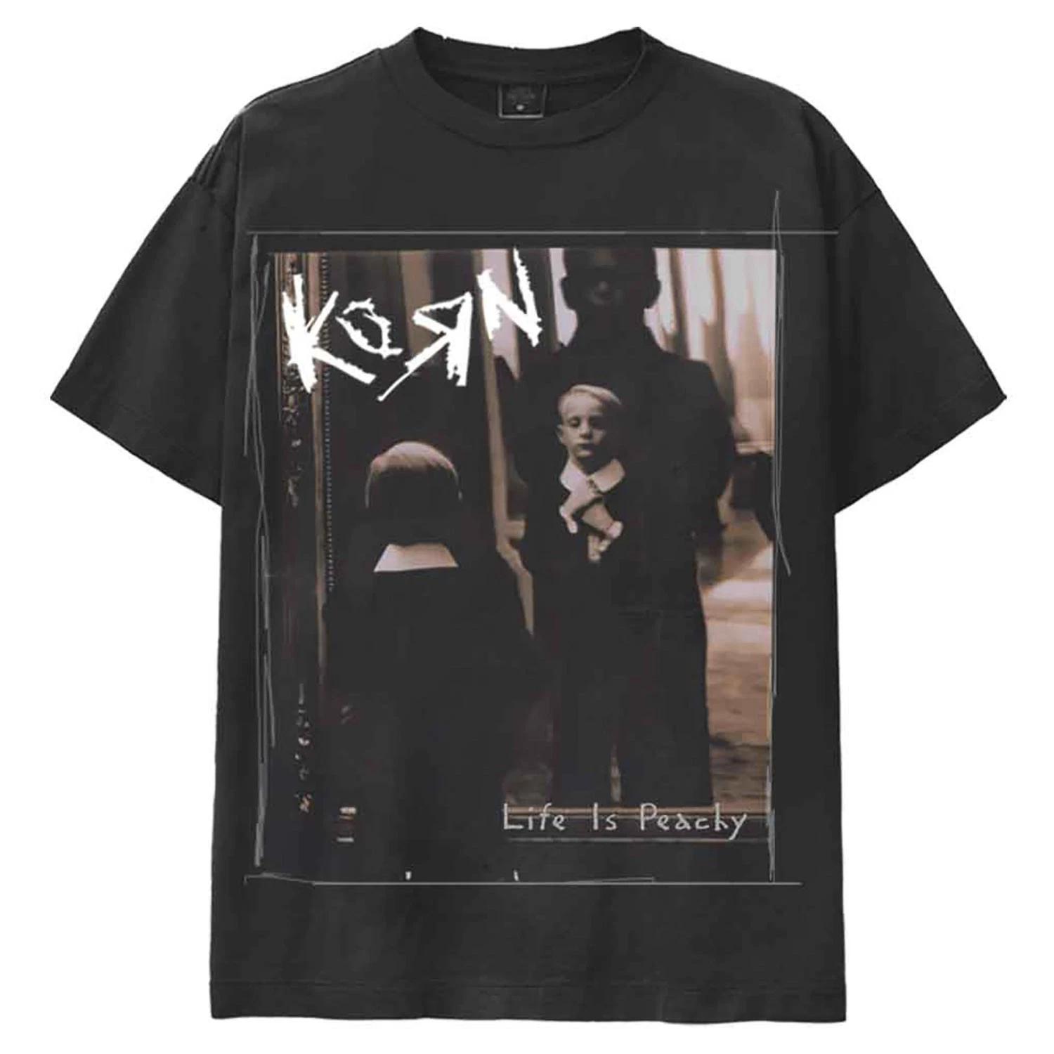 Men s Korn Life Is Peachy T-shirt Small Black M