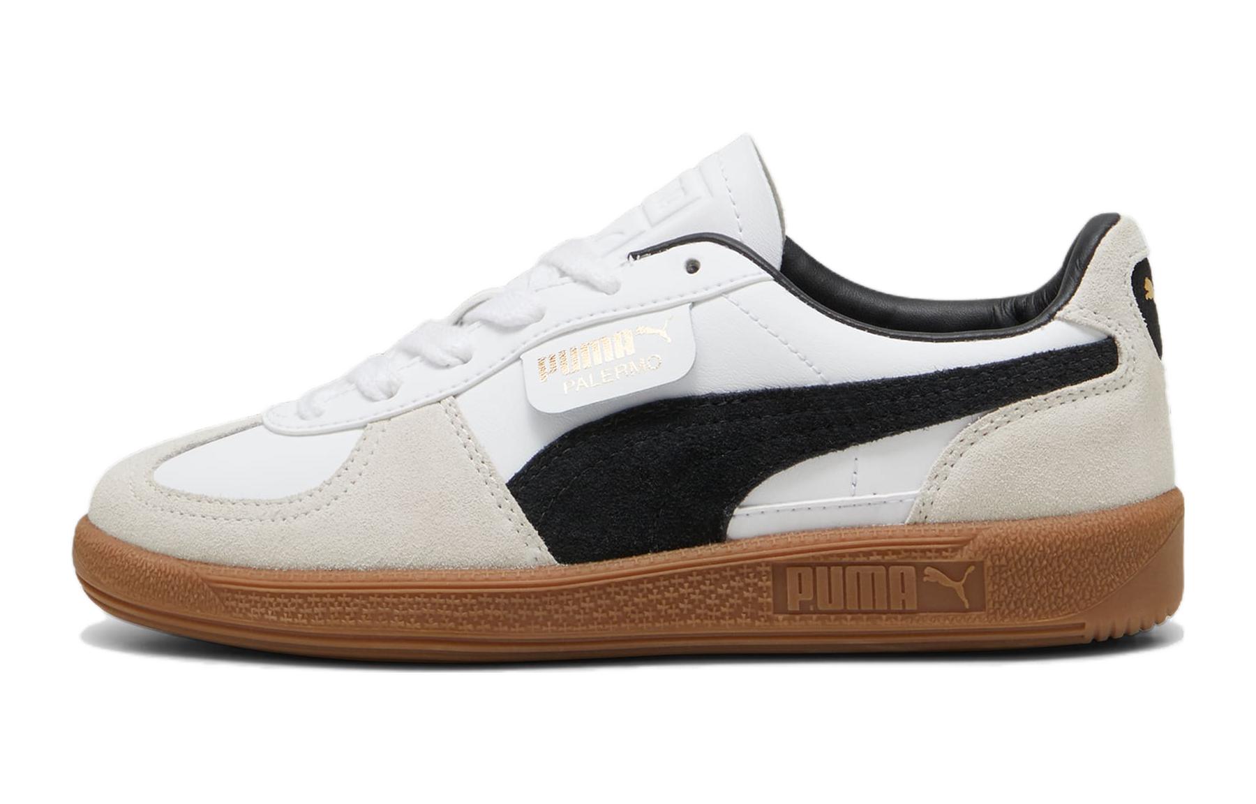 PUMA Leather Anti Kick Cushioning Breathable Anti Kick Cushioning Breathable Low top Kids Skateboarding Shoes 397275-01 36