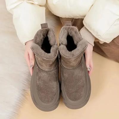 Winter Damen Schneestiefel Plüsch Warm Damen Baumwollstiefel Bequem Kälteschutz Hohe Stiefel Outdoor Rutschfeste Damenschuhe