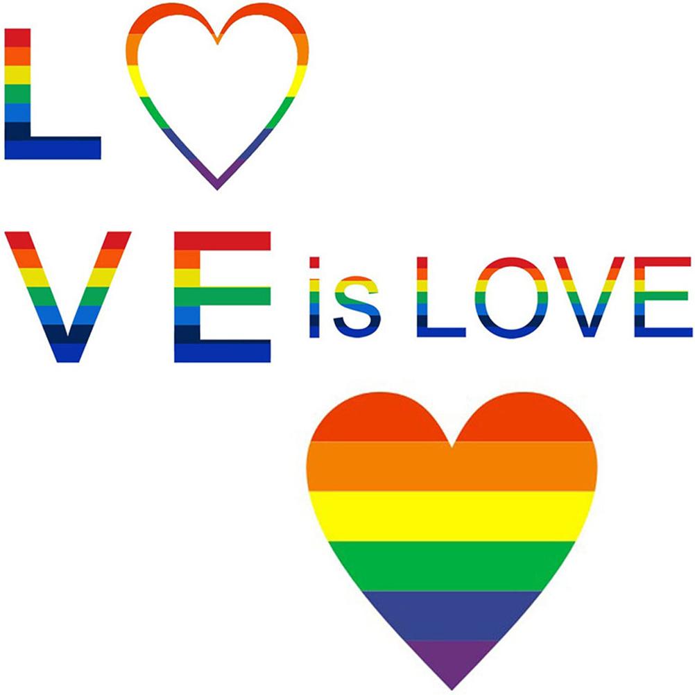 Valentines Gay Stickers Rectangle Rainbow Stripe Roll Tape Stickers Self Adhesive Stickers Roll