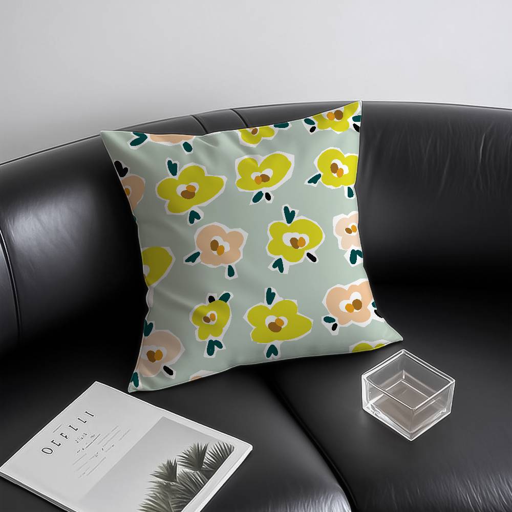 Spring and Summer Floral Pillow Case Anti-dustmite Invisible Zipper Sofa Bed