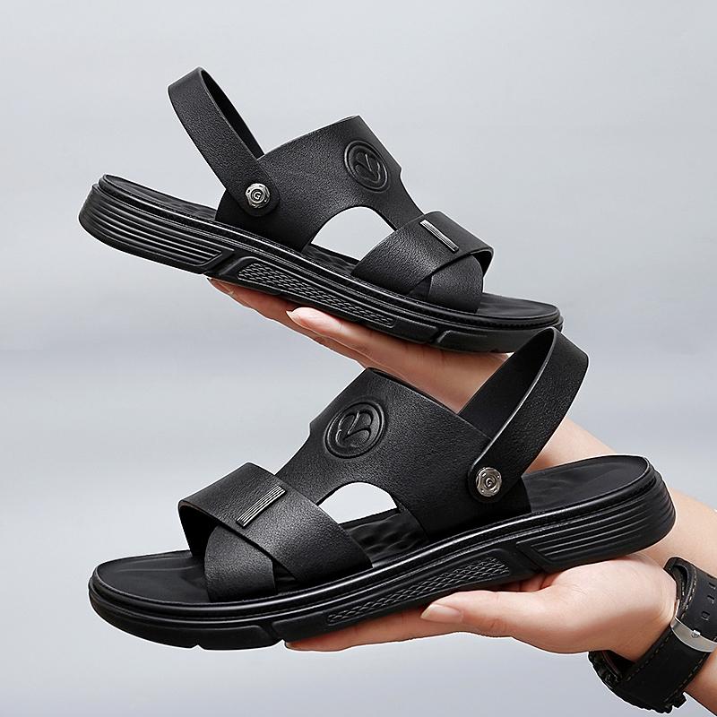 Size 38-44 Men's Leather Sandals Fashion Beach Shoes Hiking Sandals Casual Sneakers Summer Beach Sandalias Boys Men Slippers