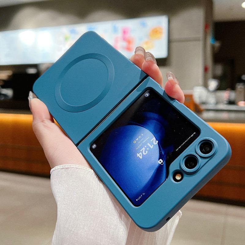 Magnetický silikonový měkký kryt na telefon pro Samsung Galaxy Z Flip 6 5 4 3 Flip6 Flip5 Flip4 Flip3 5G Ochranný nárazuvzdorný kryt